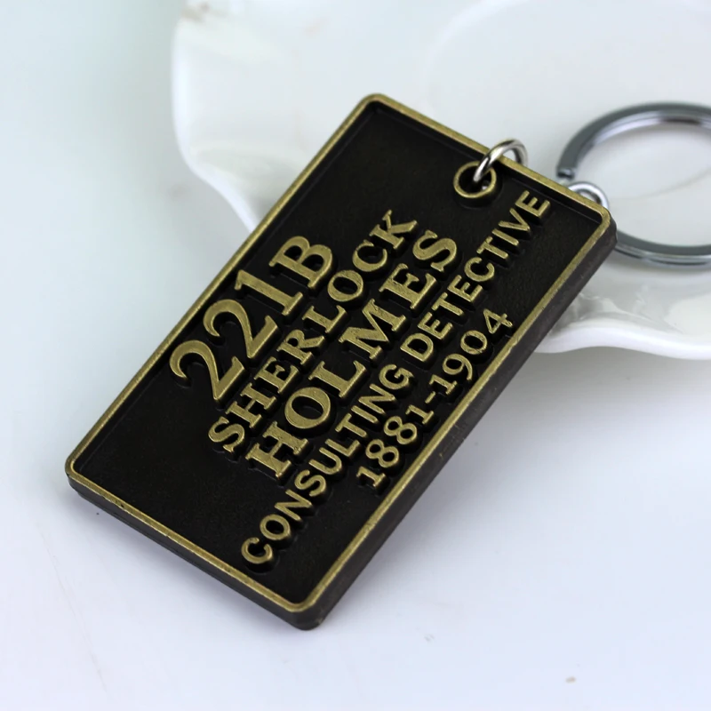 

Sherlock Holmes 221B Office Address Key Chain Alloy Keychain Accessories Pendant Key Ring Charms Keychains for Ladies