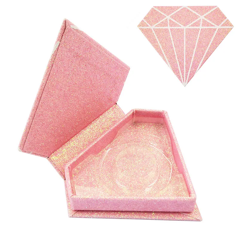 

Eyelash Packaging Box Lash Boxes Package Custom Logo Diamonds Green Stripe Magnetic Eyelash customize Case Vendors