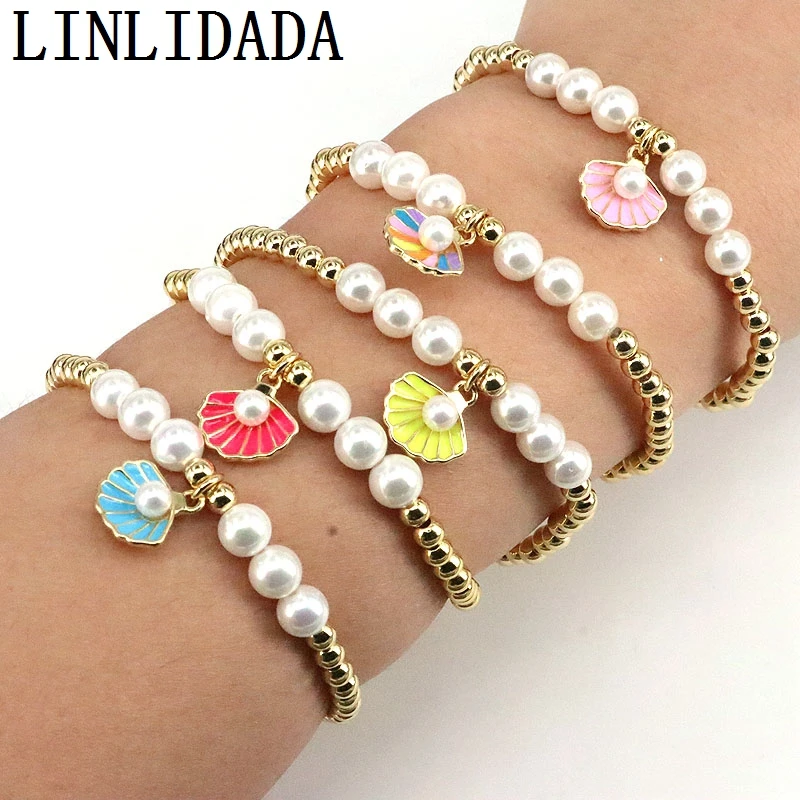 

5 шт. Новый Стиль искусственная эмаль Морская ракушка шармы браслет ювелирные изделия аксессуары браслет для женщин