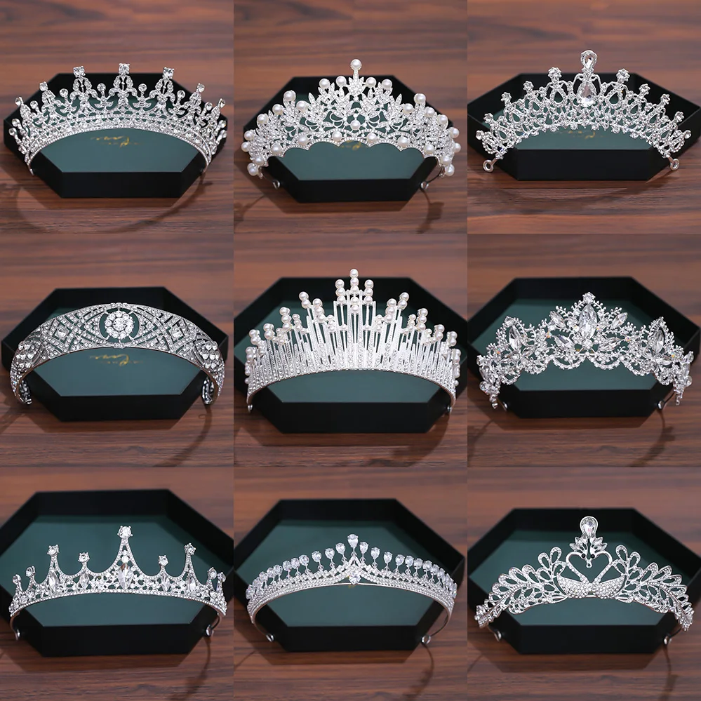 Тиары и короны с кристаллами в стиле барокко свадебные аксессуары для волос