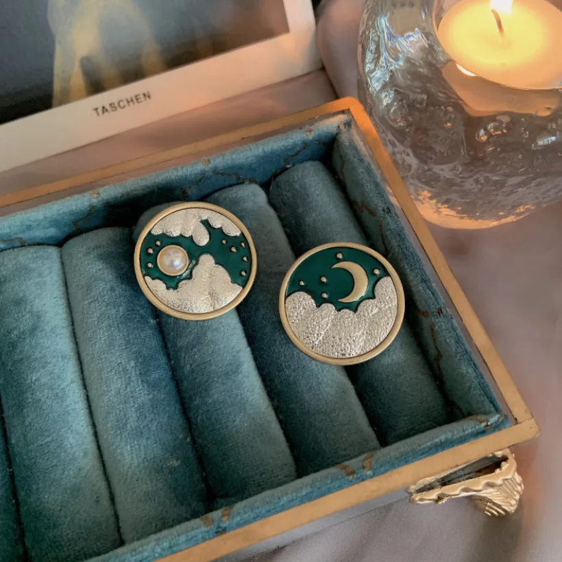 1228 Ретро Минималистичная круглая Лунная брошь Brincos значок для свитера памятные