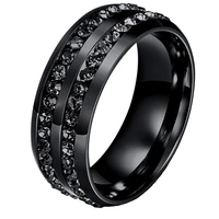 his her rings black 316l stainless steel cubic zirconia men women engagement wedding ring