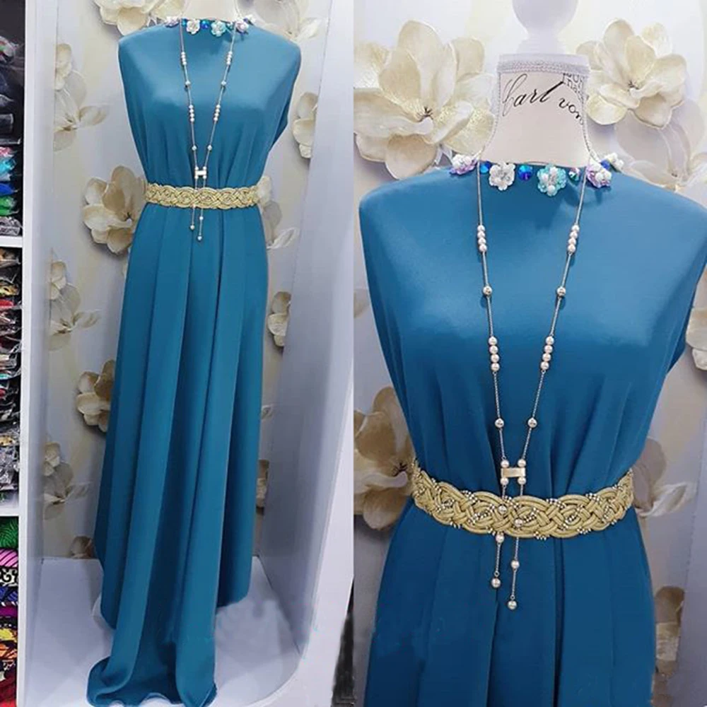 

Elegant Appliques Dashiki Dress African Dresses For Women 2020 Round Collar Sleeveless Solid Pleated Long Maxi Dress Nigerian