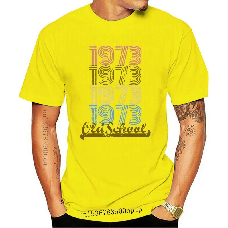 

New Designs Old School 1973 100% Cotton Retro T Shirt Man Vintage Anti-Wrinkle White Male Awesome Men's T-Shirts 2021 Hip Hop