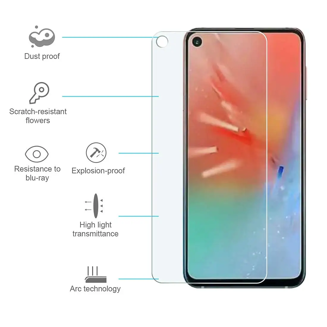 Передняя пленка 9H закаленное стекло для Samsung Galaxy A60 защитная экрана GalaxyA60
