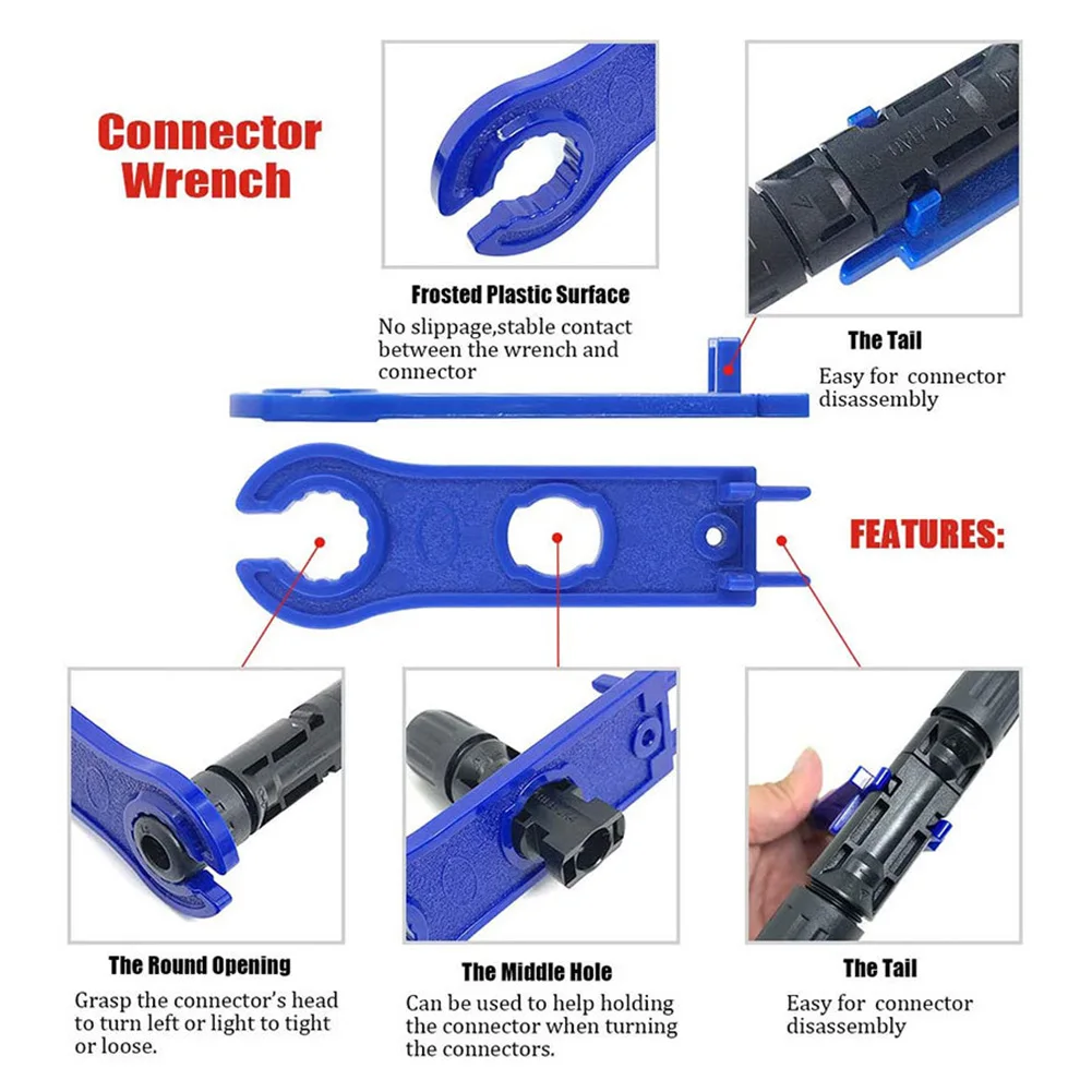 

Crimping tool solar energy terminal crimper wrench wire stripper pliers crimp range 2.5/4/6mm Network Cutting Tools