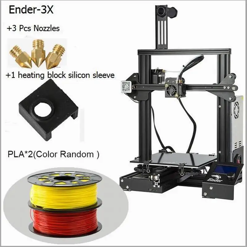 CREALITY 3D принтер Ender 3/3X/3Pro с 3 насадками/2PLA/силикон модернизированное закаленное