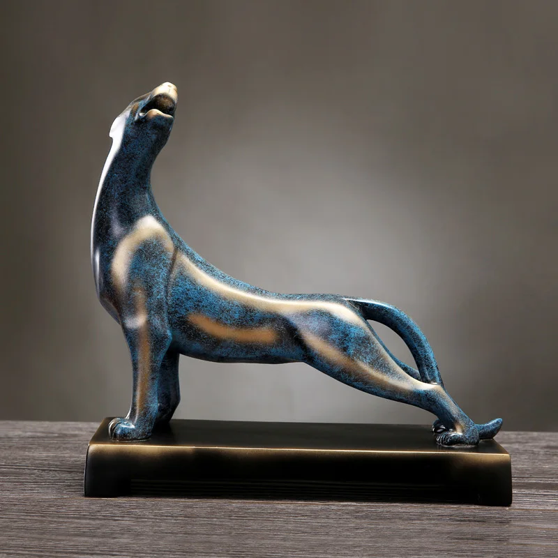 Абстрактная скульптура на удачу пантера домашний декор статуэтки из смолы