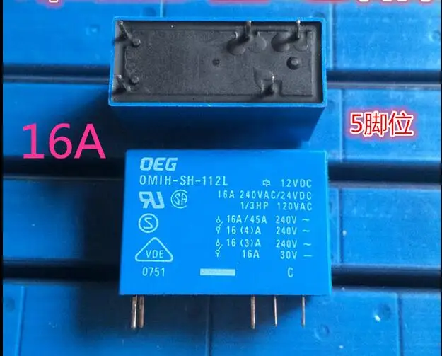 

NEW 12V relay OMIH-SH-112L-12VDC OMIH-SH-112L 12VDC OMIHSH112L 12VDC DC12V 12V 16A 240VAC DIP6 10pcs/lot