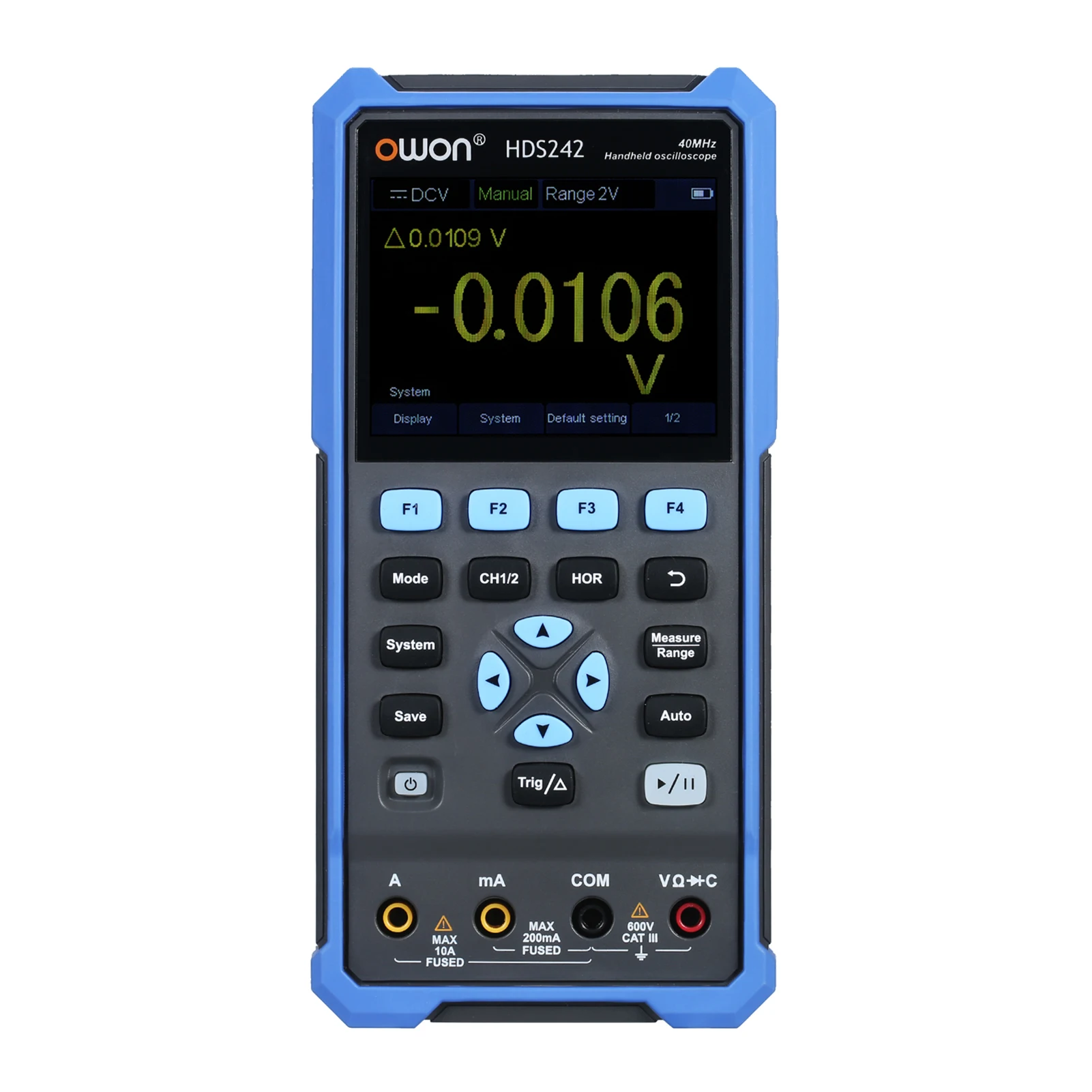 Портативный цифровой осциллограф OWON HDS242 HDS272 3-в-1, генератор сигналов, мультиметр 2-канальный, USB Тип C, 40/70 МГц, 3,5 жк-тестер - изображение