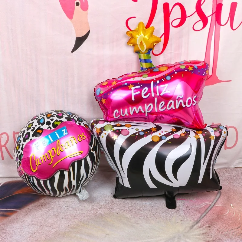 

50pcs Cute Spanish Birthday Cake Globos Inflatable Air Balls Baby Showers Kids Birthday Party Decorations Foil Helium Balloons