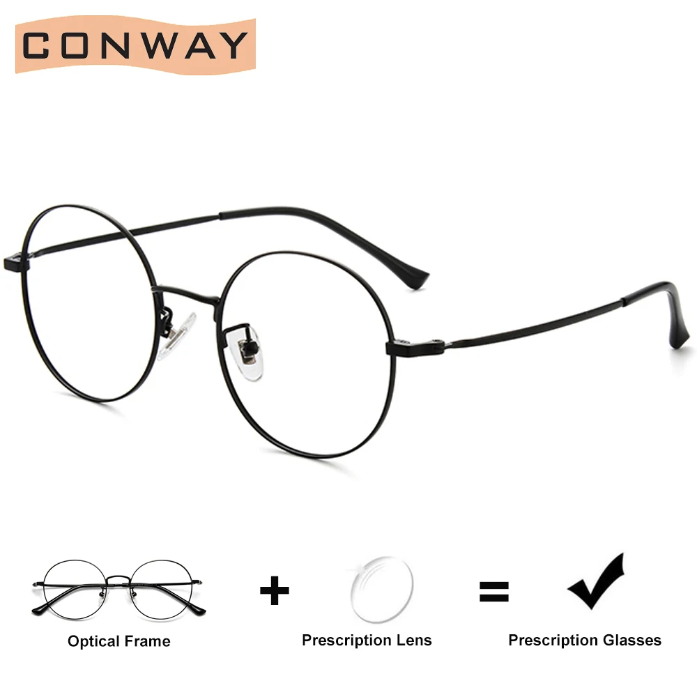 Круглые Рецептурные очки Conway для близорукости женщин и мужчин фотохромные с