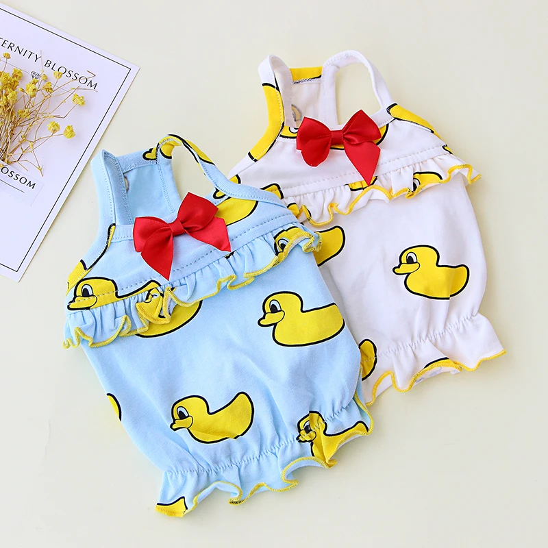 Одинаковая одежда для маленьких и средних собак милый костюм с принтом утки