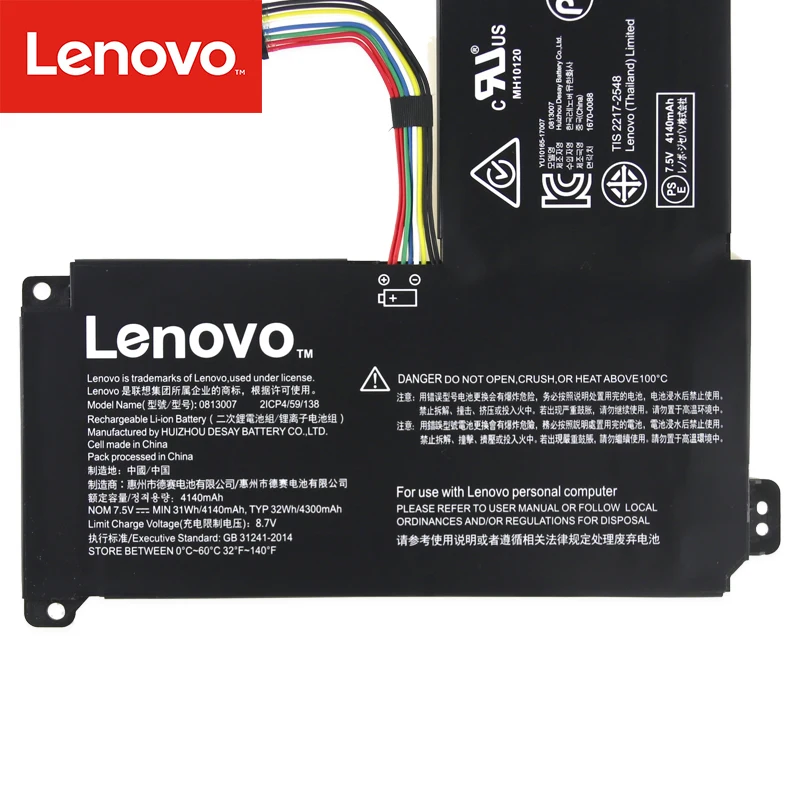 Ноутбук аккумулятор для Lenovo IdeaPad 120S серии планшет 5B10P23779 2ICP4/59/138 0813007 7,5 V 31Wh