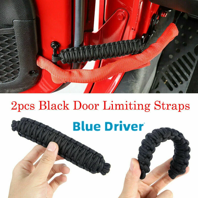 

For Jeep Wrangler JK/YJ/TJ 1 Pair Car Door Limiting Straps Belt Set Accessories Cars Limit Rope Door Adjustable Restriction Tool