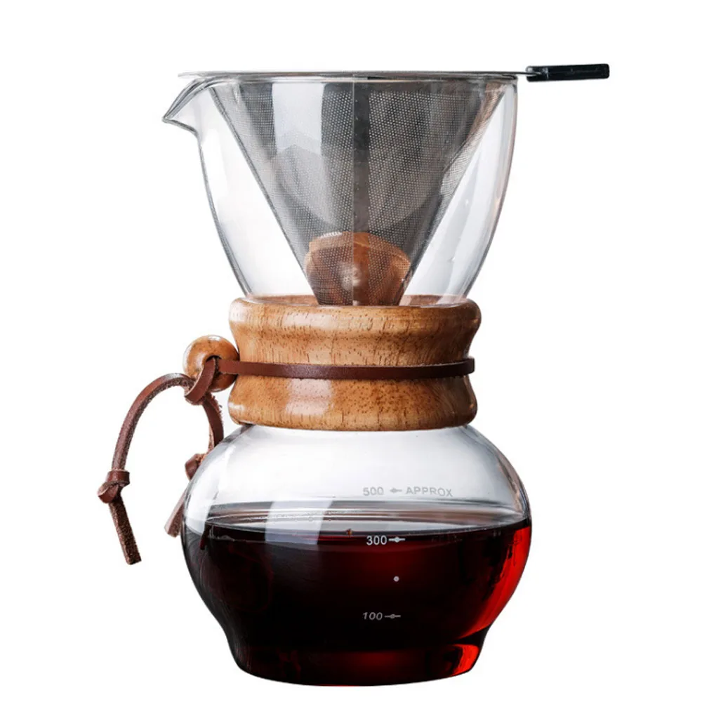 Ecocoffee 480 мл термостойкий стеклянный горшок Перколятор V60 бариста ручной капельный