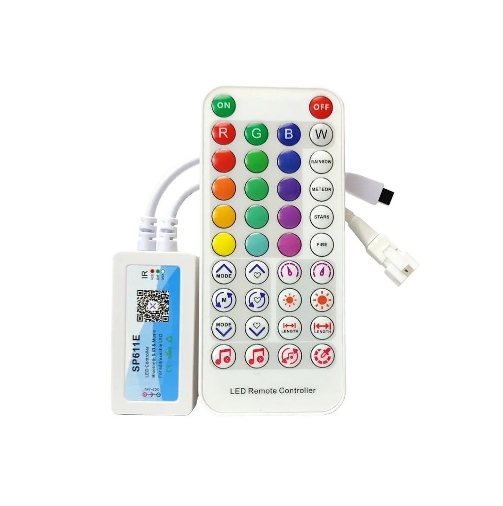 

WS2812B WS2811 bluetooth-контроллер для адресуемых Светодиодные ленты светильник SMD 5050 цветная (RGB) светодиодная лента 38key ИК музыкальный умный контрол...