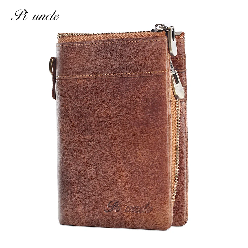 PI UNCLE Fashion Genuine Cowhide Leather Vintage Men's Wallet Men Purses Multi-Card Card Holder Luxury Clutch | Багаж и сумки