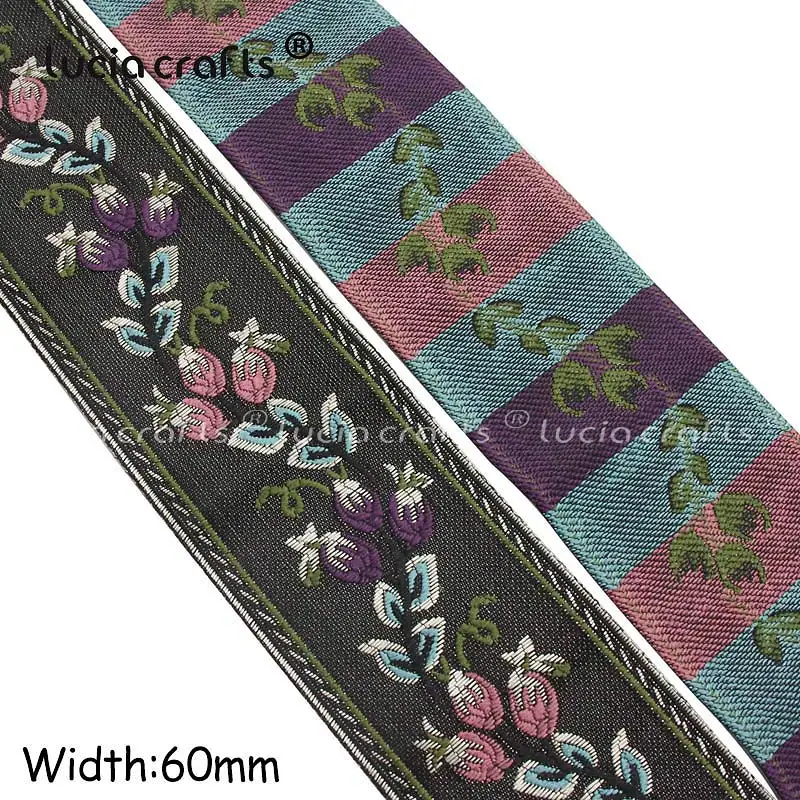 Lucia crafts 1 ярд/лот Этнические вышитые жаккардовые ленты отделка DIY для украшения ручной работы швейная одежда головные уборы Q0701 - Цвет: Style 17  60mm