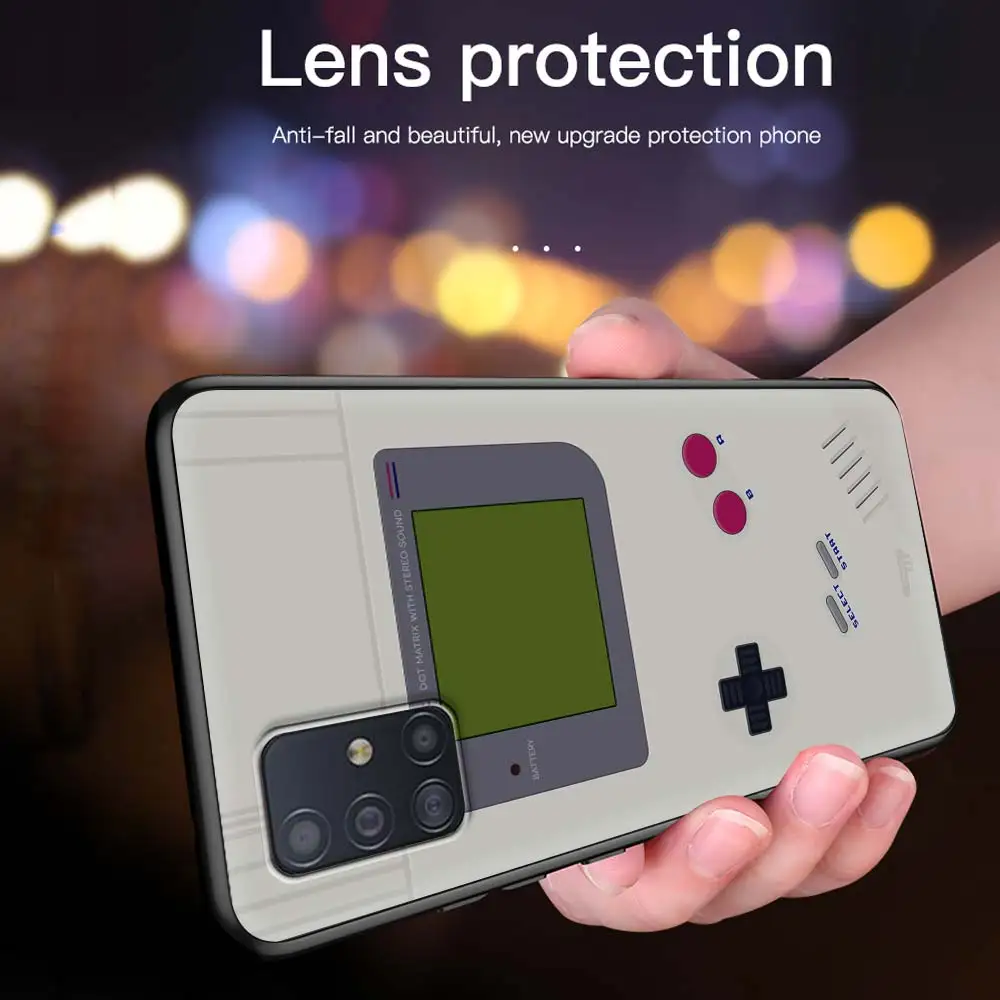 

Game Boy Game Box Case For Samsung Galaxy A51 A71 A21s M31 A31 A41 A11 A12 A01 A91 M51 M30s M31s Black Soft Phone Coque