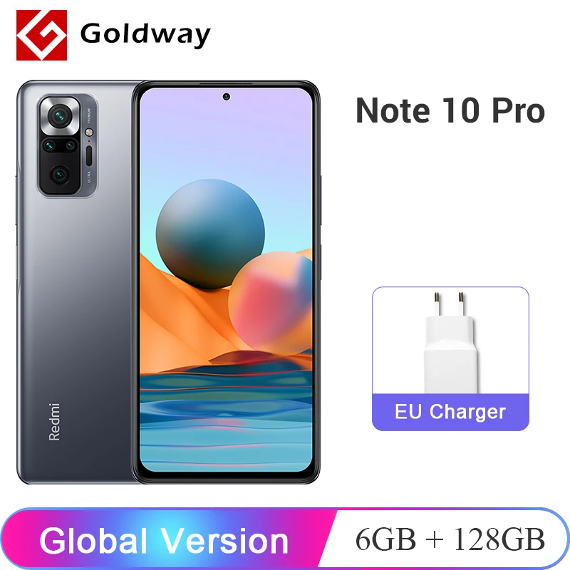 Xiaomi Redmi Note 10 Pro 6 ГБ ОЗУ глобальная версия Гб ПЗУ камера 128 мобильный телефон МП
