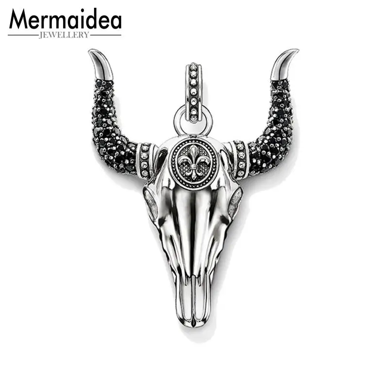 Кулон Bull Skull Fluer de Les Lily 2020 новинка модные ювелирные изделия в стиле панк бижутерия