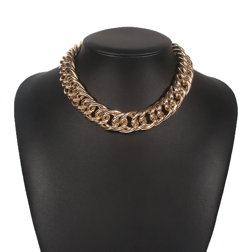 

Chunky Chain On The Neck Thick Massive Choker Necklace 2020 Jewelry For Women Aesthetics Decorations Fashion Accessories
