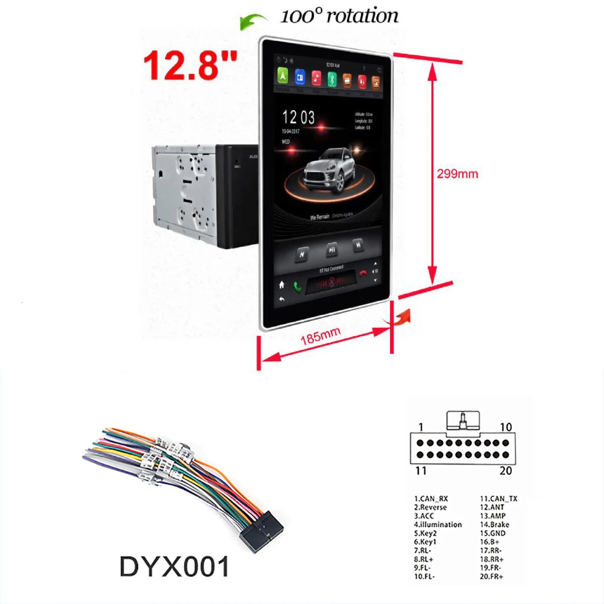 DIY 12," PX6 6 ядерный вращающийся на 100 ° ips Android 8,1 4 Гб+ 32 ГБ Автомобильный dvd-плеер gps карта RDS радио wifi Bluetooth 2 Din для Универсальный - Цвет: DIY