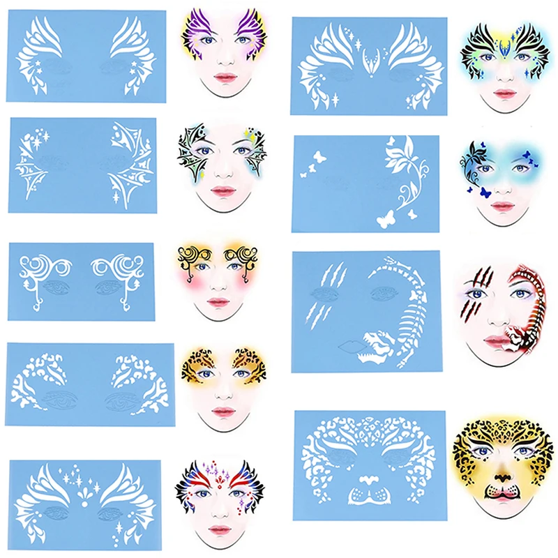 Мягкий трафарет под краску для лица и глаз многоразовый шаблон тату краски