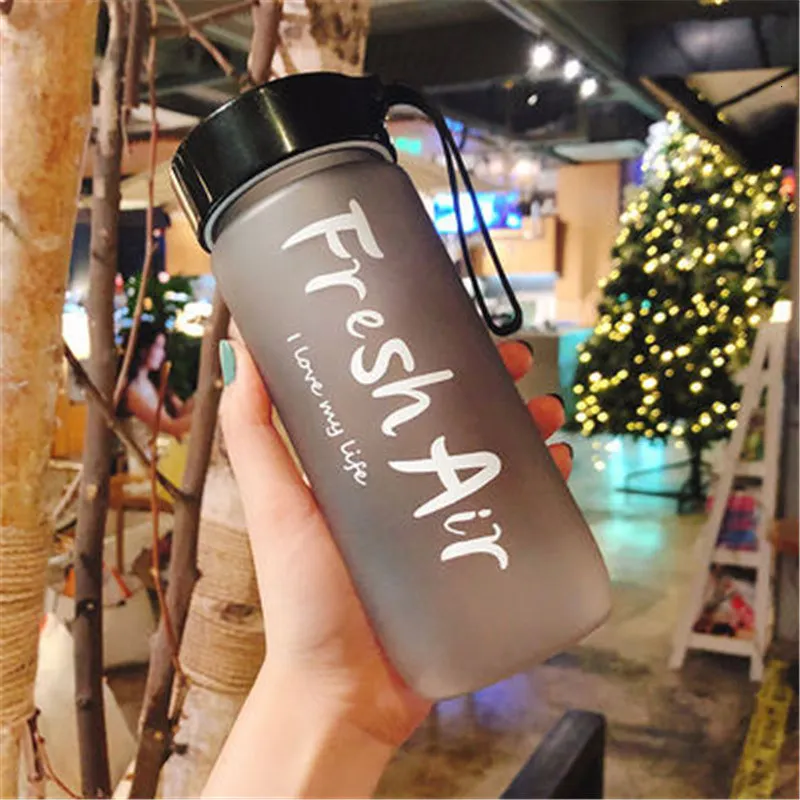 Frosted Black Бутылка для сока воды BPA бесплатно пластиковые квадратные корейский стиль Спортивная бутылка для питья - Цвет: Frosted Black