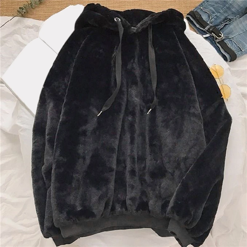 Теплые осенние Топы с капюшоном для женщин свободная повседневная толстовка в