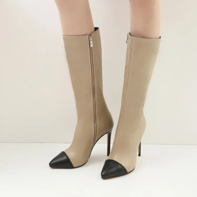 Ботфорты женские выше колена ботфорты с прострочкой боковая молния большие