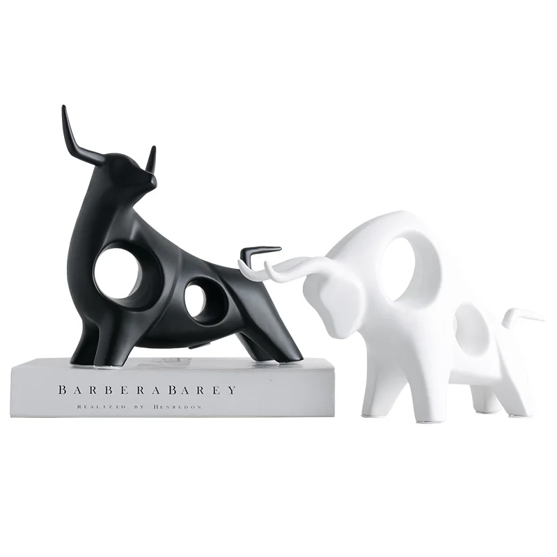 ERMAKOVA Скульптура фигурка быка абстрактная полимерная статуя животного стол