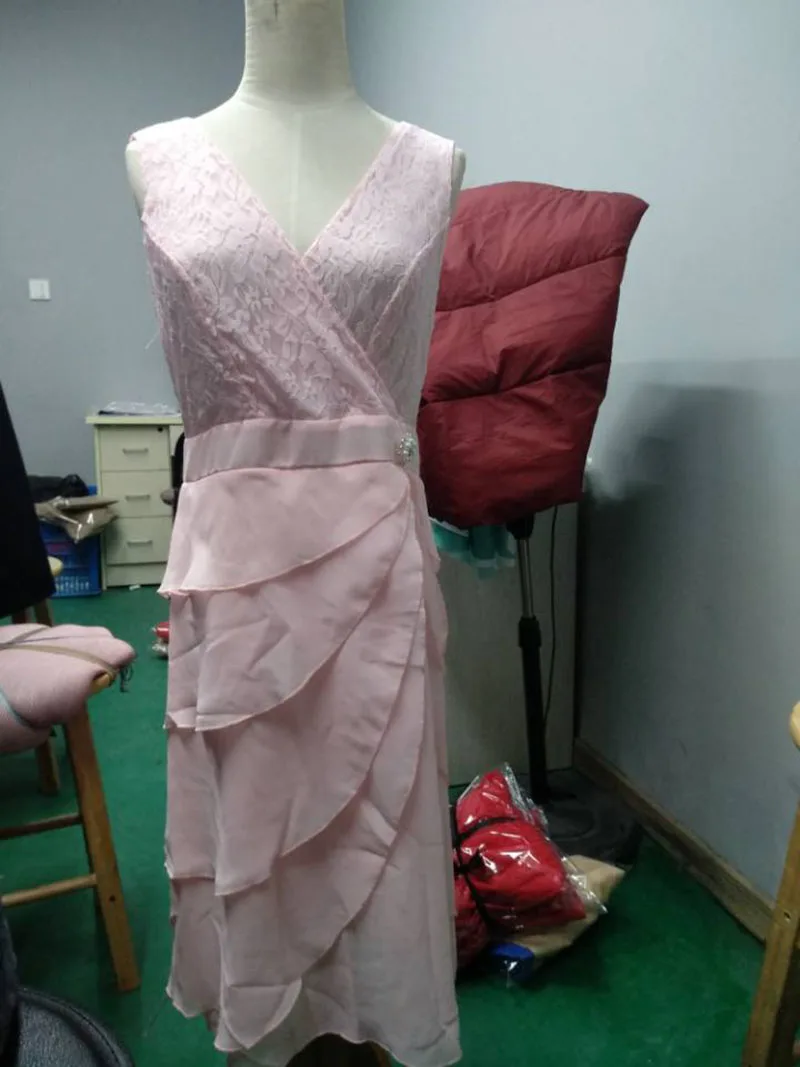 Полуофициальное платье с запахом и v образным вырезом размера плюс для женщин