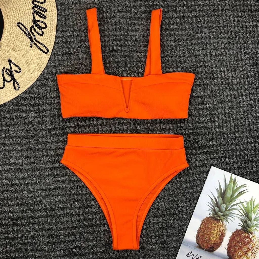 Bandeau Bow off shoulder 2 piece Bikini Sexy High Cut Halter Beachwear Push-Up Padded Bra Beach Swimsuit maillot de bain femme | Женская