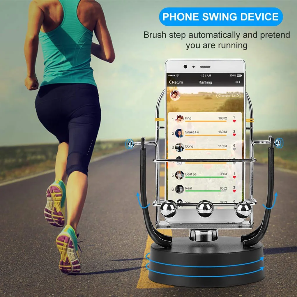

Stop Motion Stand Shaker Mobile Phone Wiggle Device Automatic Phone Swing Motion Step Increasing Shake Pedometer Holder