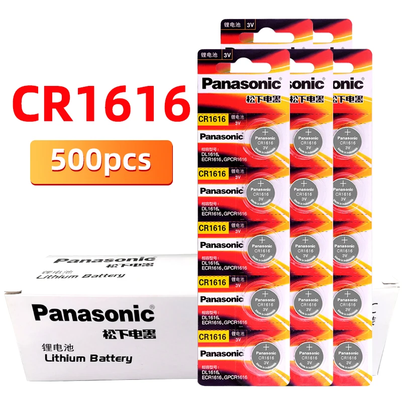 

Panasonic Original 500PCS Cr1616 Coin Cell Button 3 V Batteries for Watch DL1616 BR1616 ECR1616 5021LC L11 L28 For clock