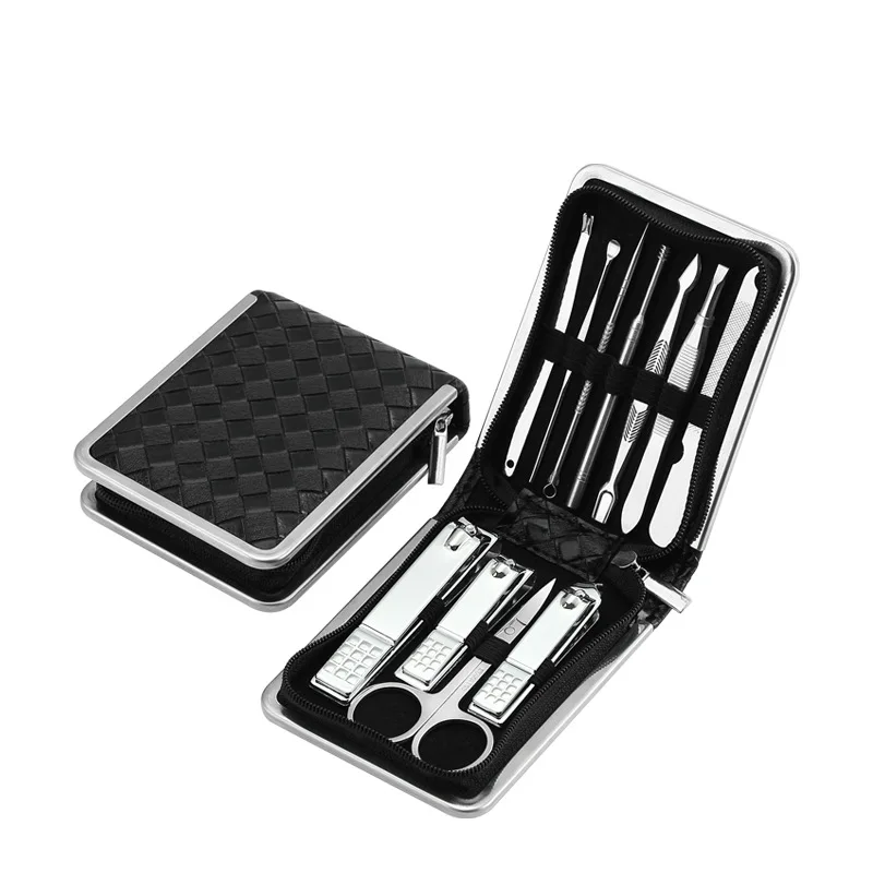 Портативный модный набор из 11 инструментов нержавеющей стали для маникюра и