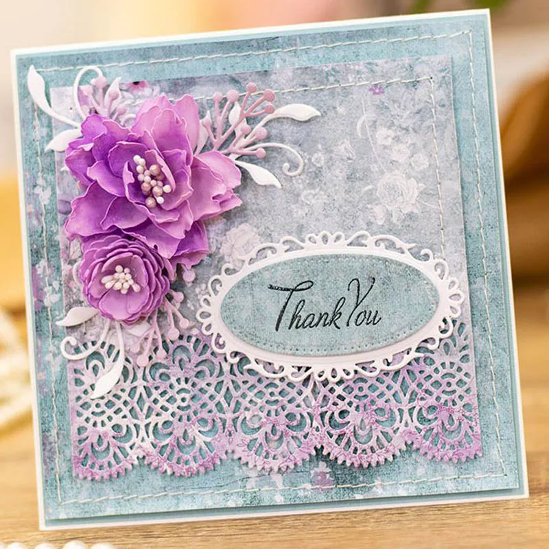 Винтажные кружевные растительные металлические штампы для скрапбукинга и