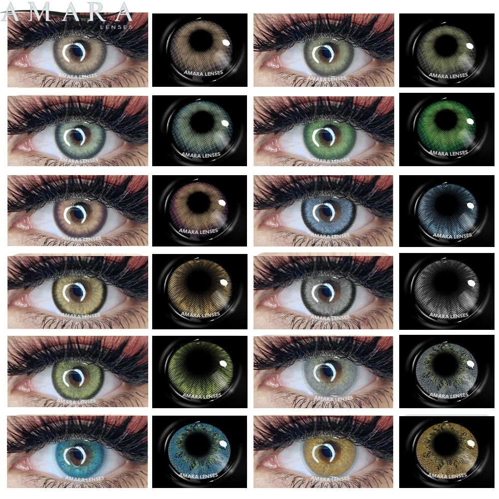 AMARA 1 пара цветных контактных линз для глаз Серия Нью-Йорк натуральные линзы синие