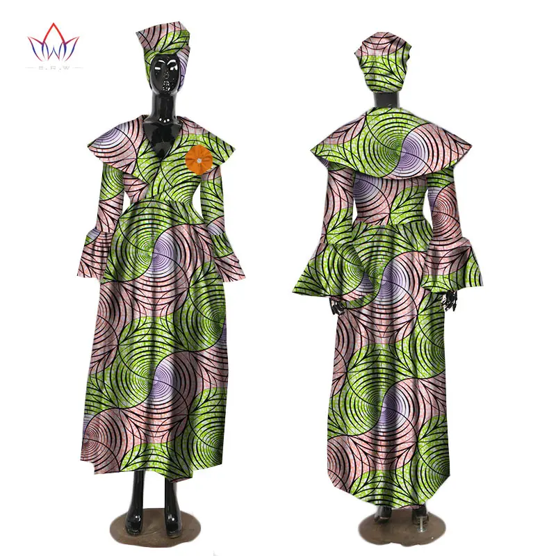 Autumn Long dress for women Dashiki plus size elegant women Clothes Traditional Clothing casual long Party Dress 6xl WY2321