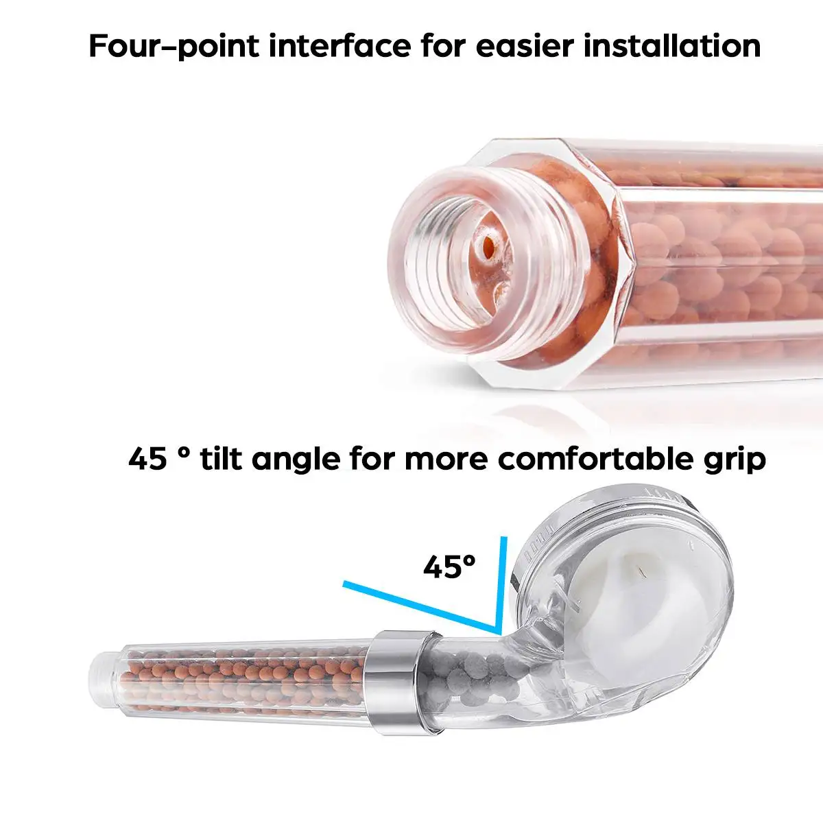 

LED RGB Rainfall Bath Shower 7 Color Changing Shower Head High Pressure Saving Water Bathroom Anion Filter Shower SPA Nozzle