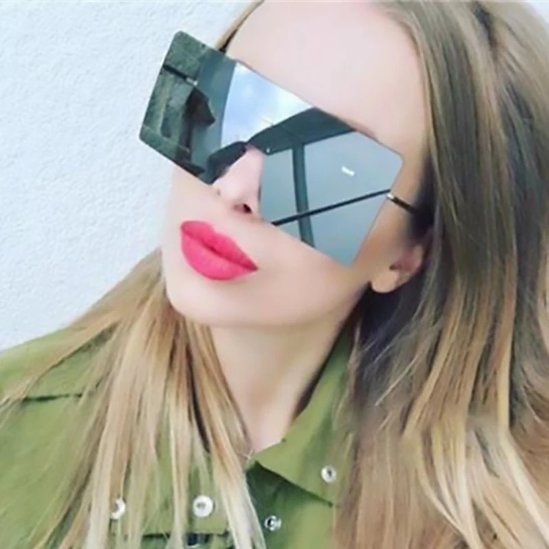 Солнцезащитные очки без оправы для мужчин и женщин большие квадратные