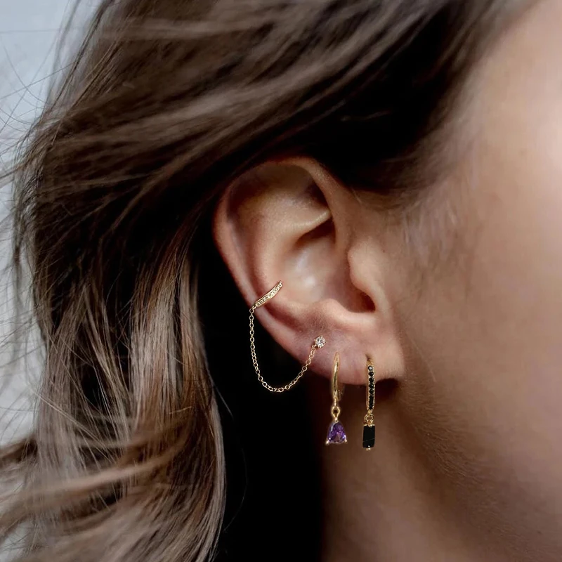 

Romantic Colorful Zircon Crystals Gemstones Round Hoop Earrings for Women Wedding Earrings 925 Sterling Silver Jewelry