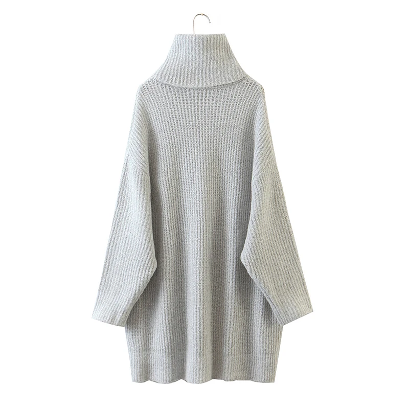 Женский осенне-зимний вязаный свитер-водолазка с длинным рукавом | Женская