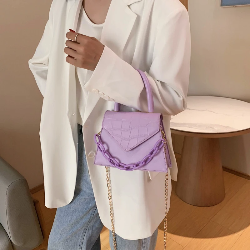 Сумки через плечо с крокодиловым узором для женщин 2020 маленькая сумка цепочкой