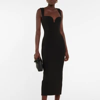 2021 new black sexy deep v neck summer womens bandage dress vestidos sleeveless bodycon sports celebrity runway party dress