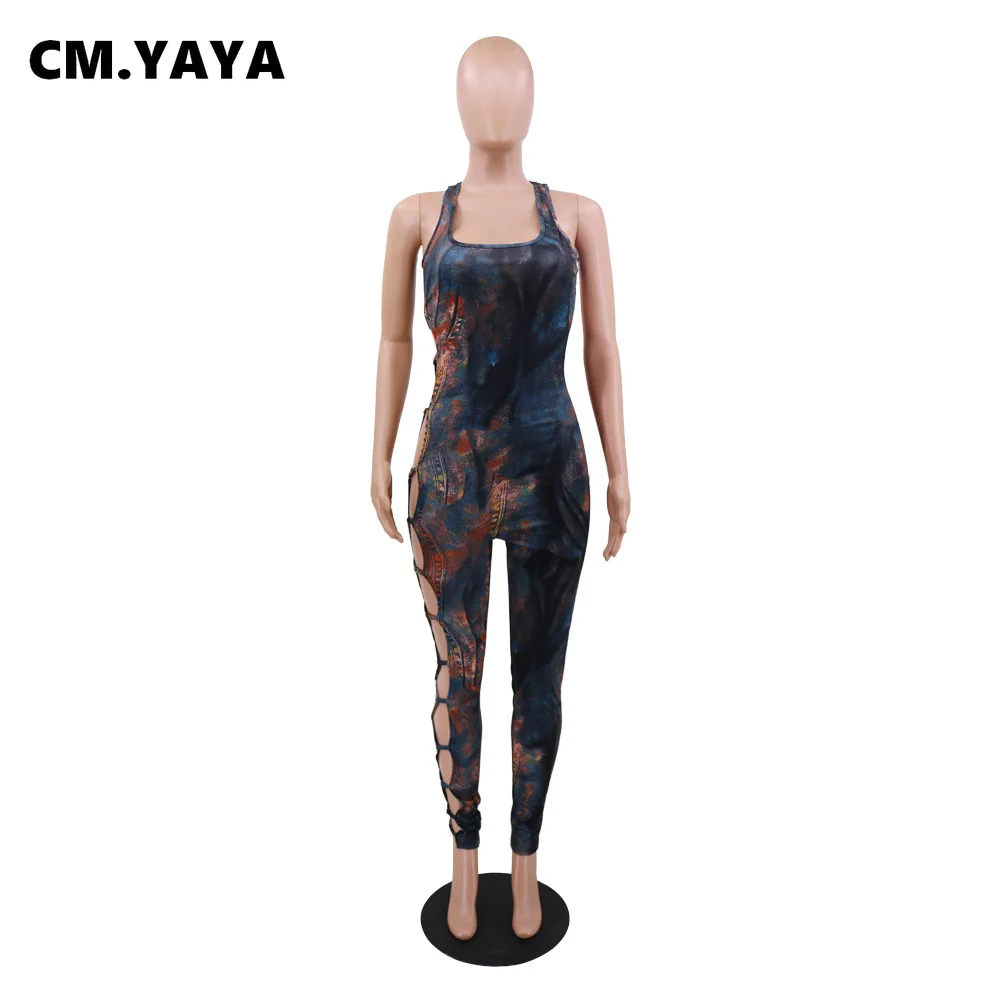 См. YAYA/осень уличная облегающее платье без рукавов с принтом комбинезон для