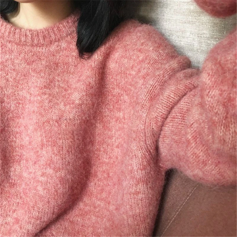 Кашемировый свитер Hirsionsan женский толстый плюшевый мохеровый пуловер