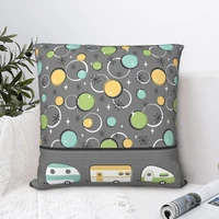happy campers square pillowcase cushion cover creative zip home decorative polyester for bed nordic 4545cm